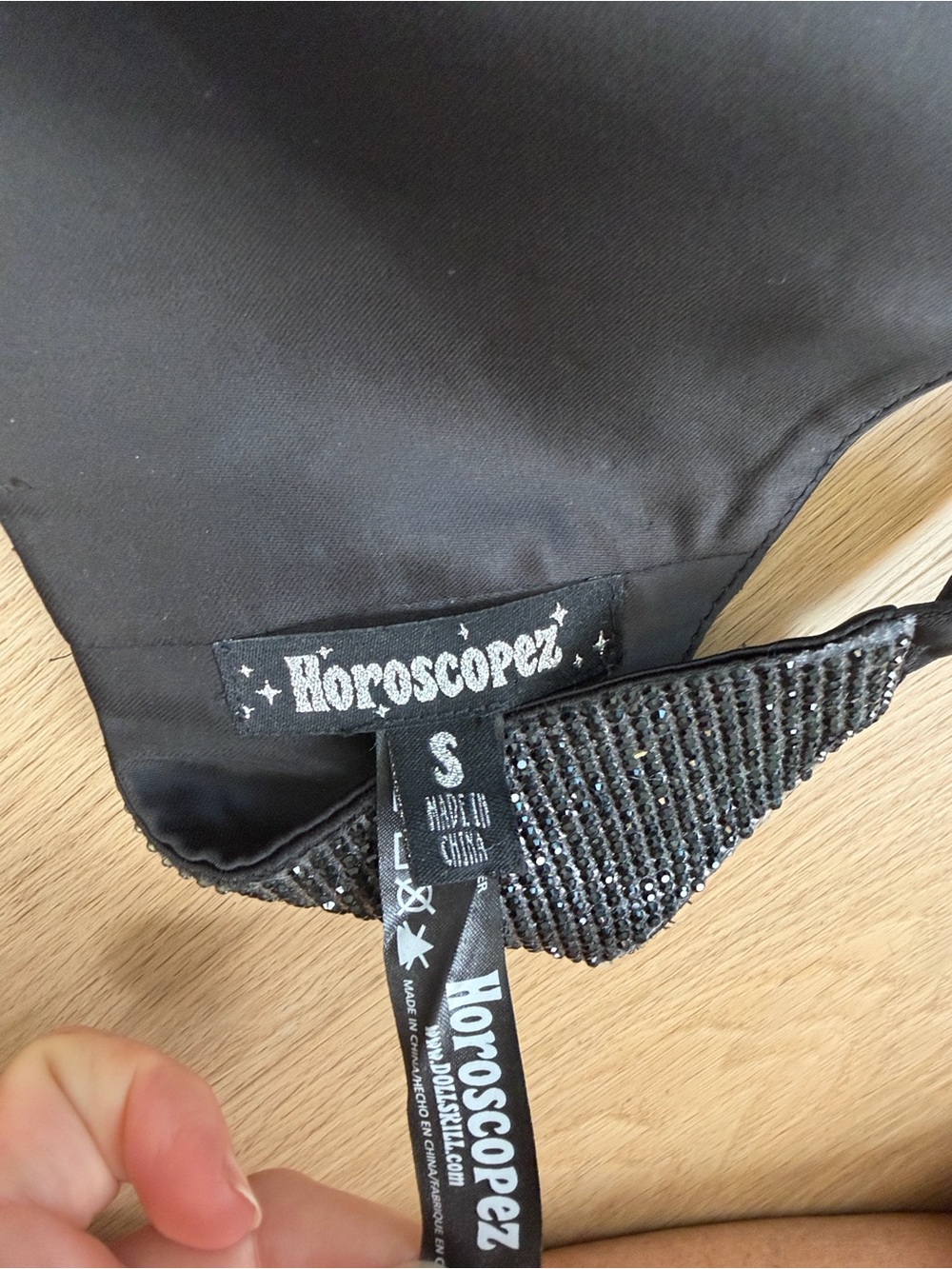 Horoscopez Dolls Kill Crystal Embellished Buckle Halter S - Picture 3 of 4